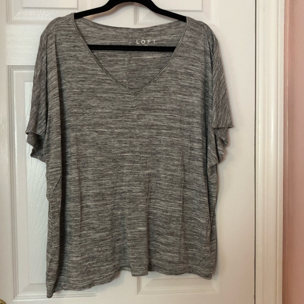 Loft Gray t-shirt; short sleeved; dolman sleeve